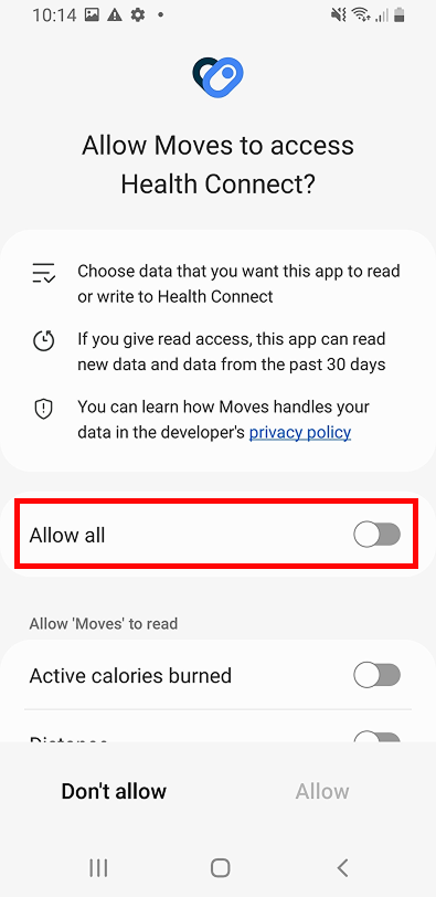 Allow Access Health Connect
