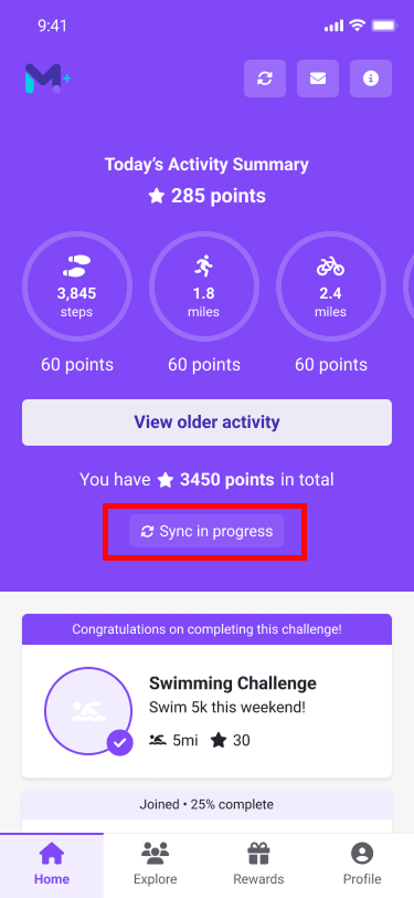 Sync in Progress Moves+