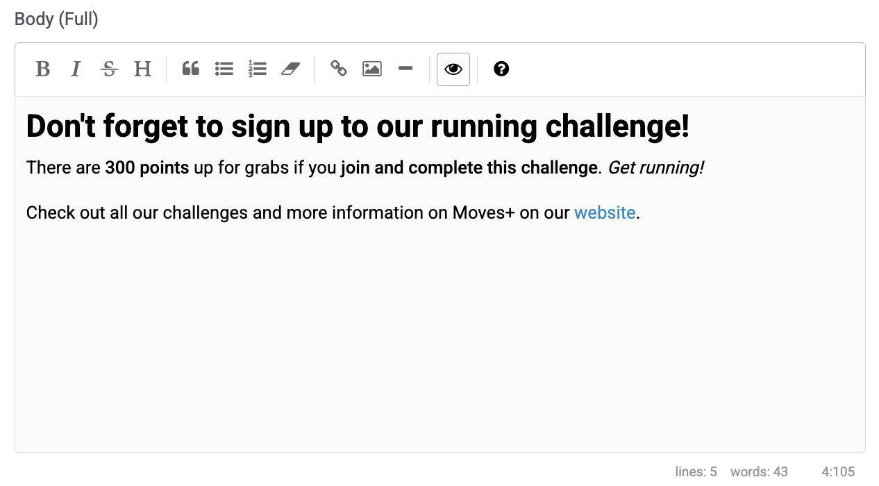 Markdown text preview