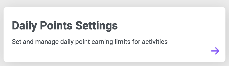 Daily Points Settings