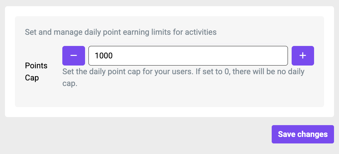 Manage daily points cap