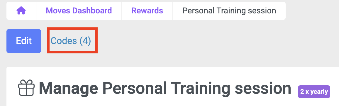 Reward Codes