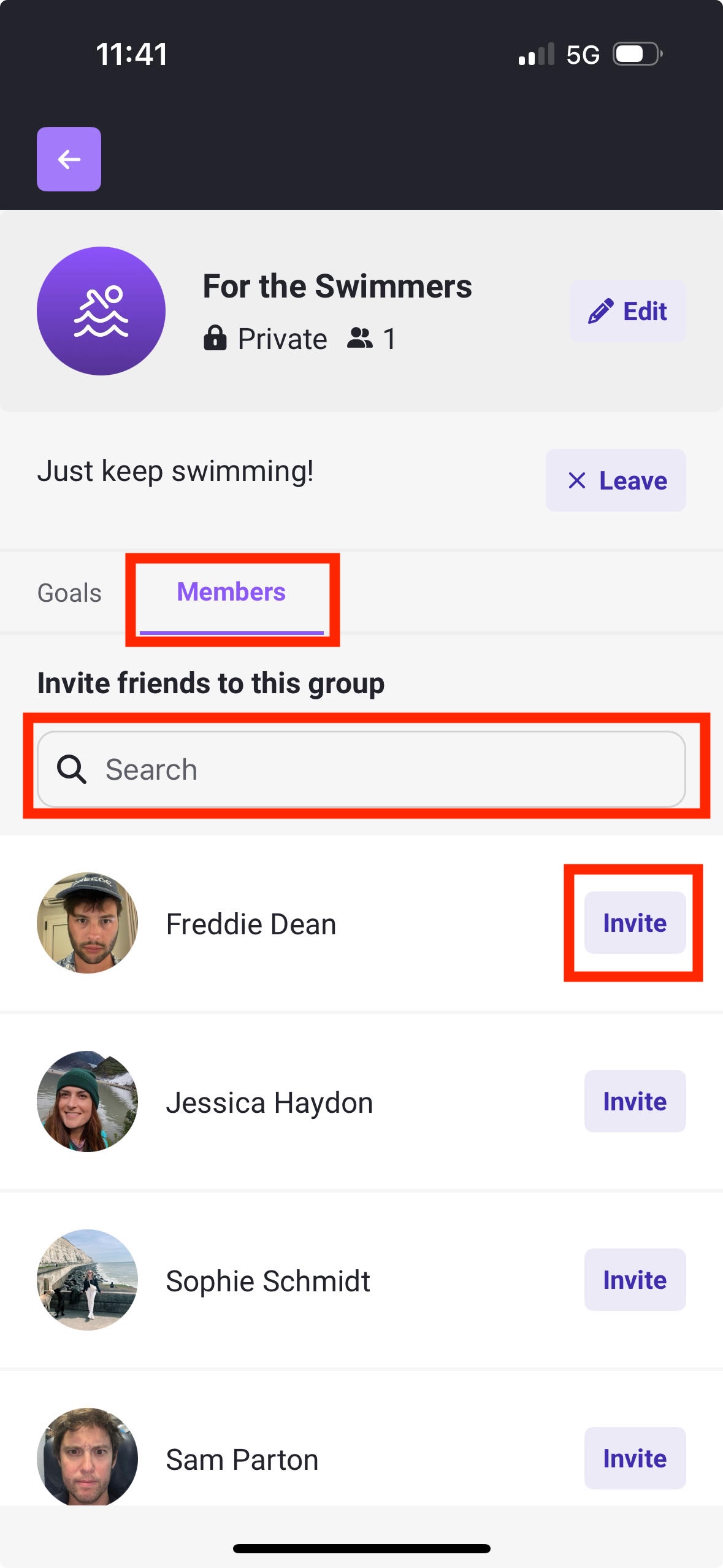 Search Group Friends
