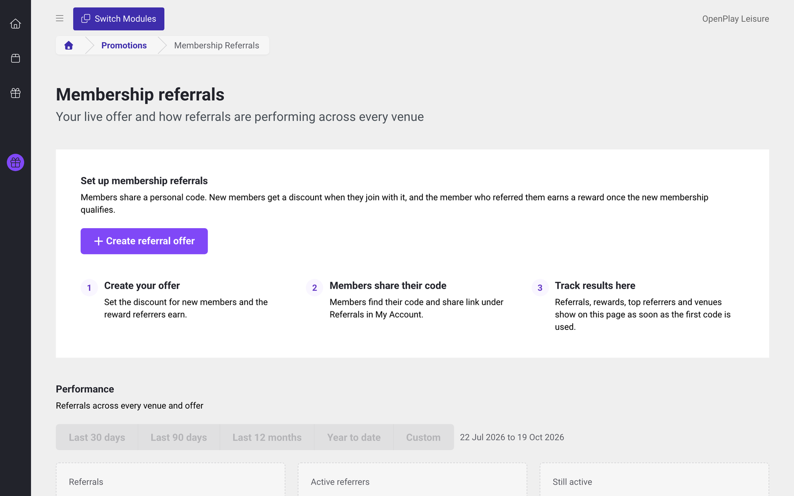 Set up membership referrals